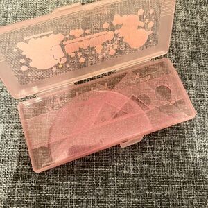 Pink glittery geometric math drawing ruler set